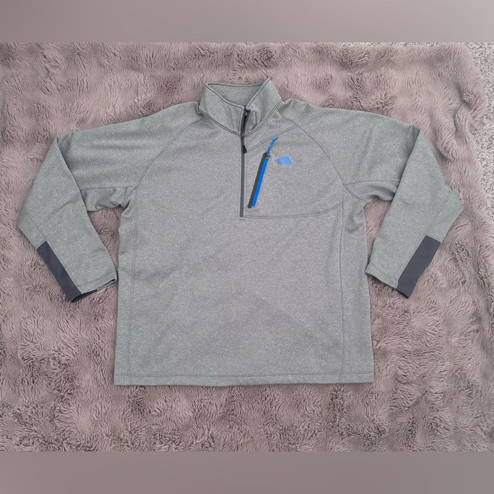 The North Face 1/4 Zip Heather Grey Fleece Jacket